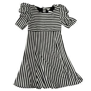 Habitual Girls Striped Puff Sleeve Dress – Size‎ 12 🖤🤍